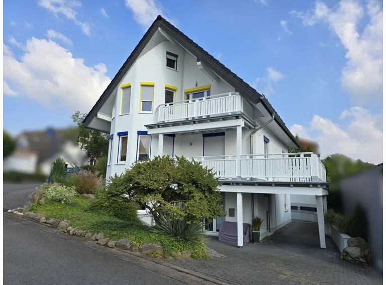 Zugang, Carport und überdachte Terasse