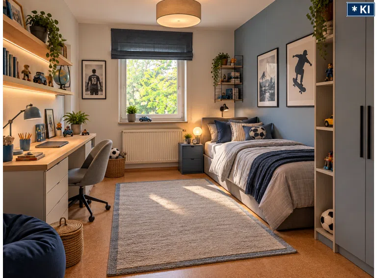 Kinderzimmer mit Möblierungsvorschlag