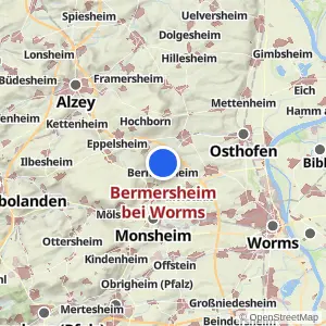 Kartenvorschau Bermersheim bei Worms