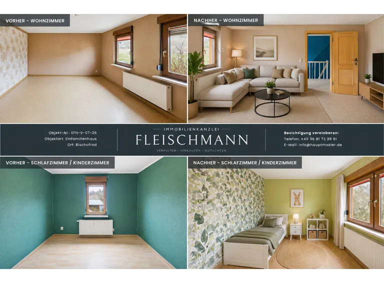 Wohnzimmer/ Schlafzimmer Vorher Nachher