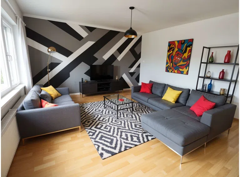 KI-Homestaging Wohnzimmer