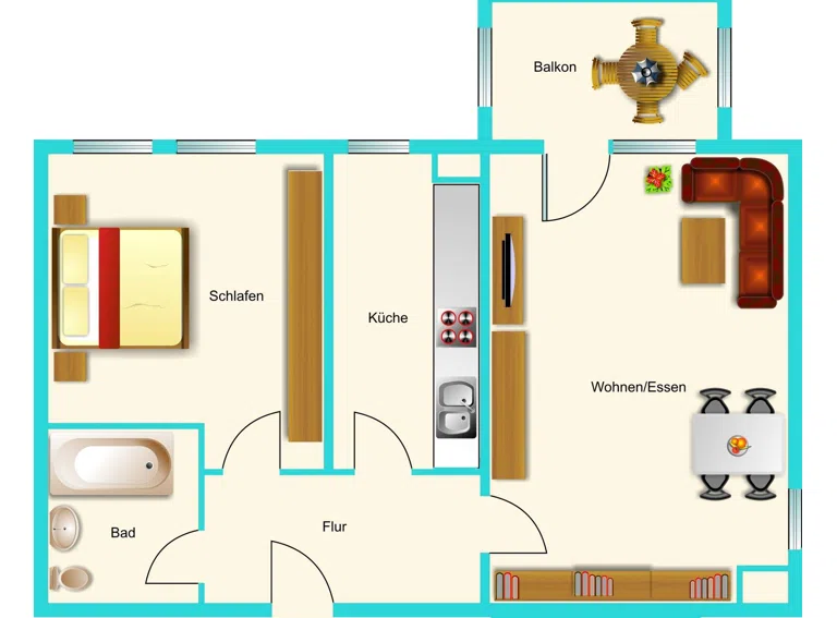Grundriss unvermaßt