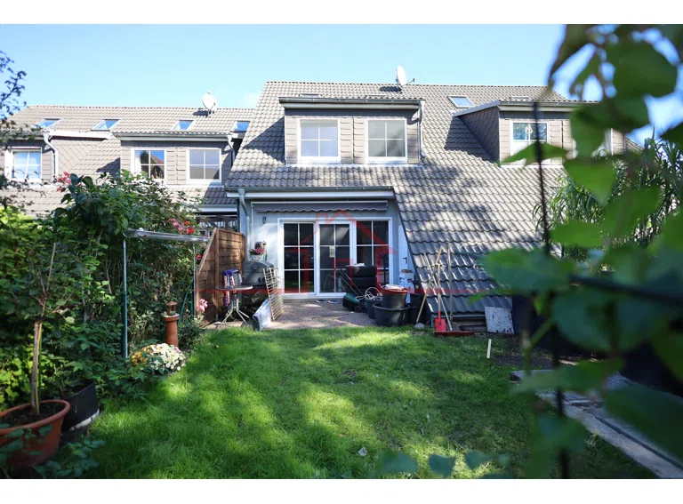 Blick in den pflegeleicht angelegten Garten