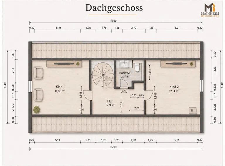 Grundriss Dachgeschoss