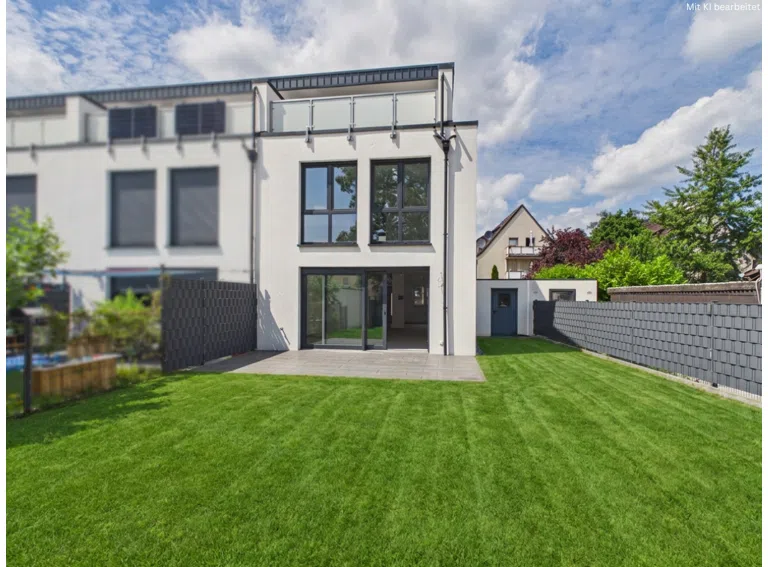 Hausrückseite mit Garten