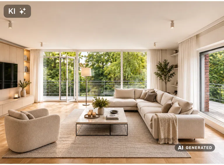 EG Wohnzimmer mit Terrasse KI
