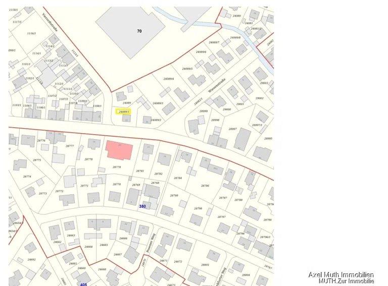 Lageplan gelb gekennzeichnet