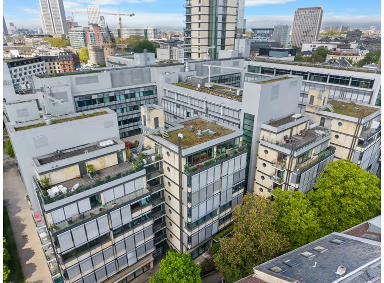 Luftbild auf Dachterrasse