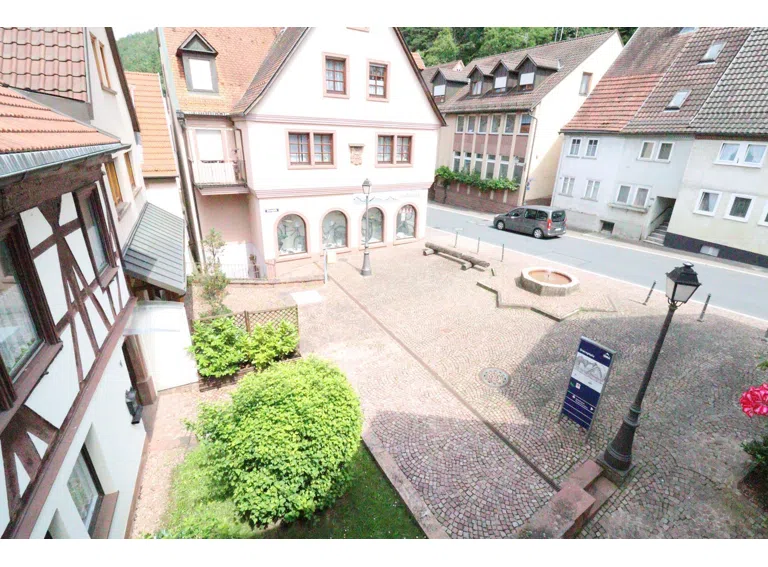 Blick auf den Dorfplatz - vom Balkon