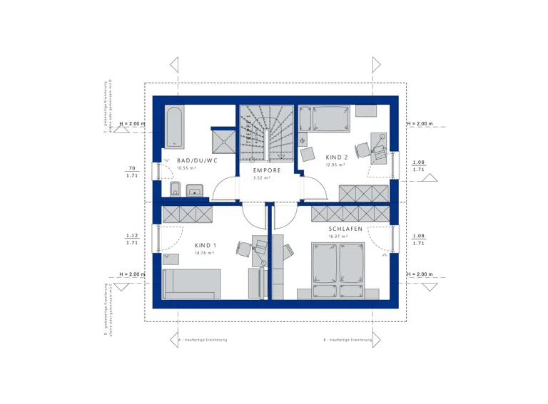 Grundrissvorschlag Dachgeschoss