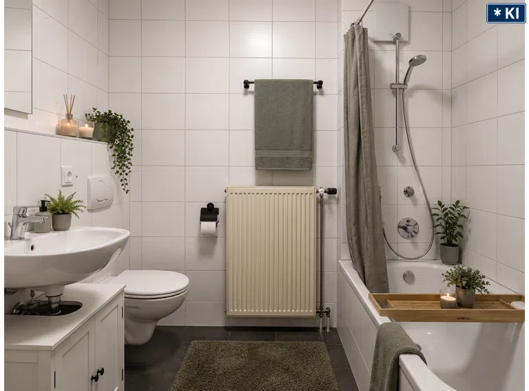Bad mit Wanne und Duschmöglichkeit