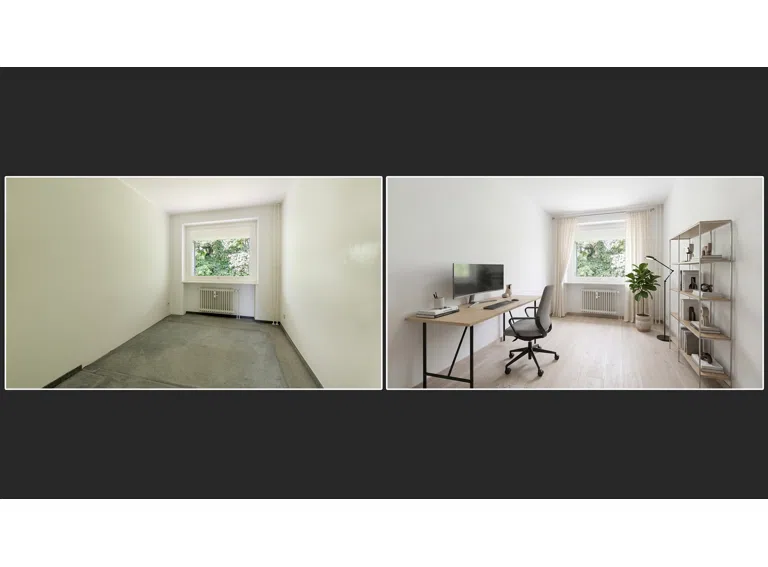 Arbeitszimmer Vorher-Nachher