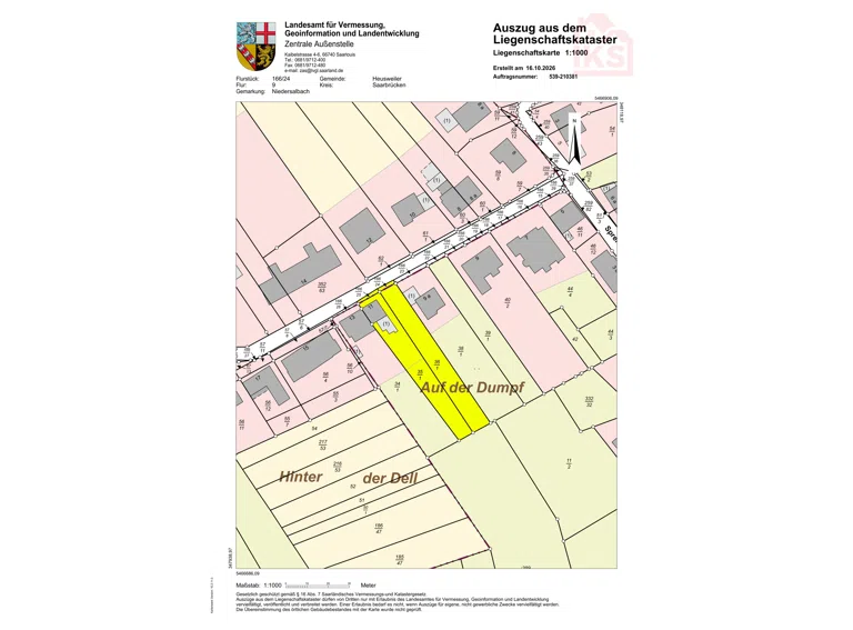 Katasterkarte Niedersalbach Sprengerstraße 11