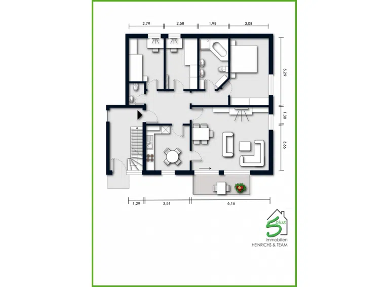 Grundriss optimiert mit Massen