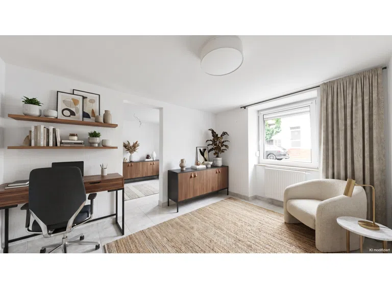 Büro im KG mit KI gestaged