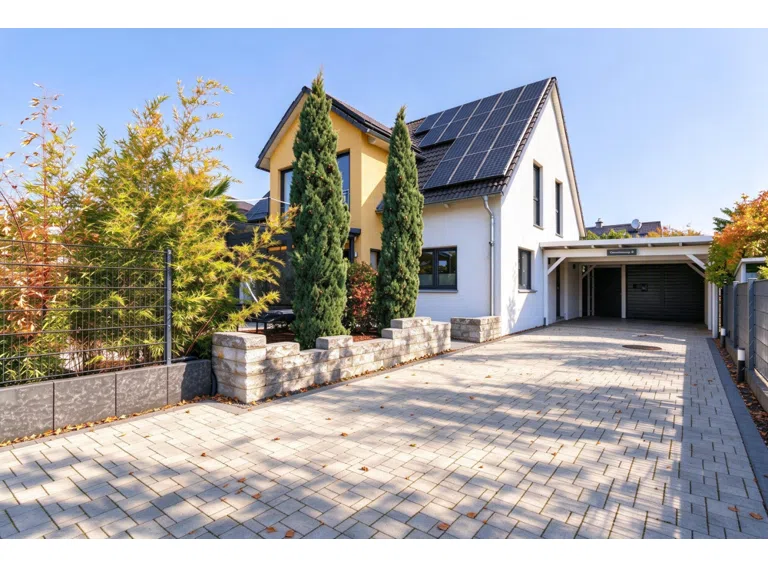 Einfahrt mit Carport
