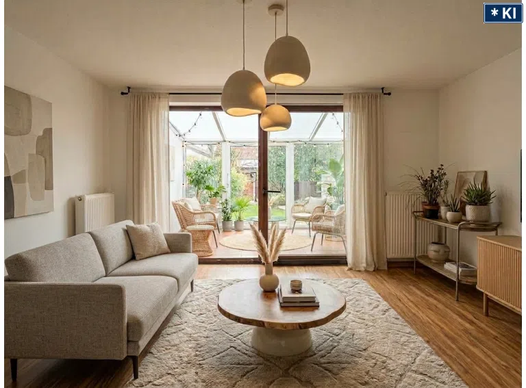 Wohnzimmer KI generiert