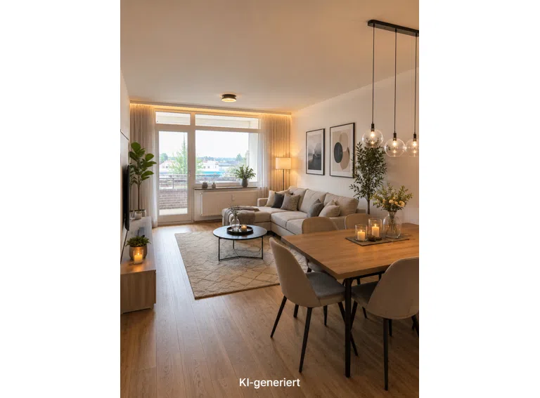 Wohnzimmer KI-generiert