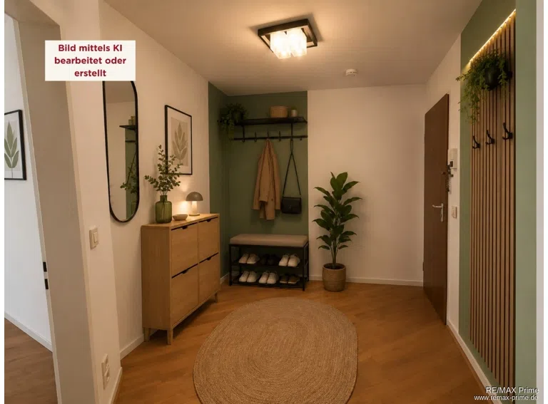 Virtuelles Home Staging. Möblierung und Dekoration sind nicht Bestandteil des Angebots