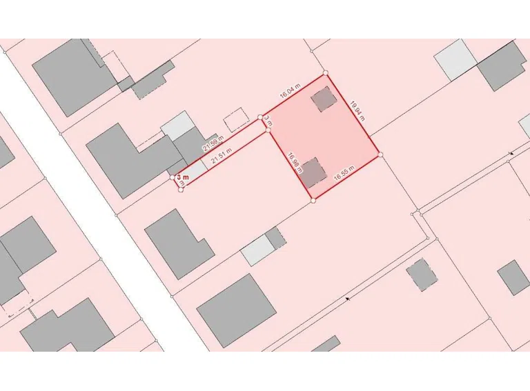 Lageplan mit Längenangaben