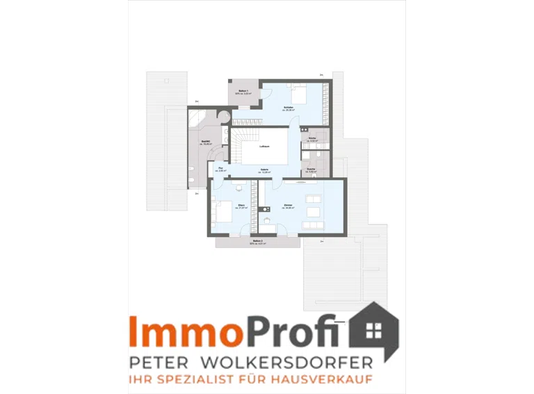 Grundriss farbig Dachgeschoss