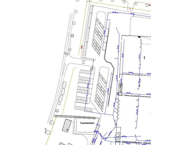 Lageplan Entwässerung Industriestraße