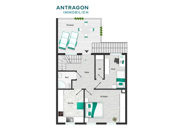 Grundriss Vorderhaus Maisonettewohnung