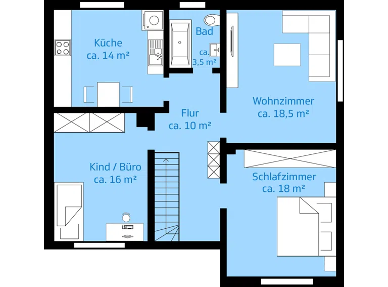 Grundriss Obergeschoss