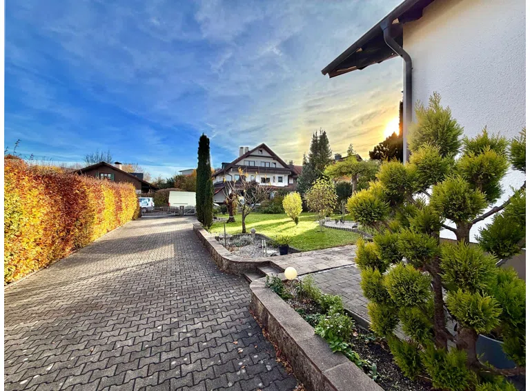 Einfahrt und Garten