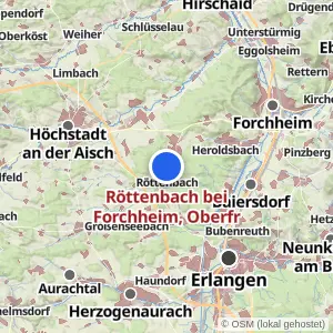 Kartenvorschau Röttenbach bei Forchheim, Oberfr