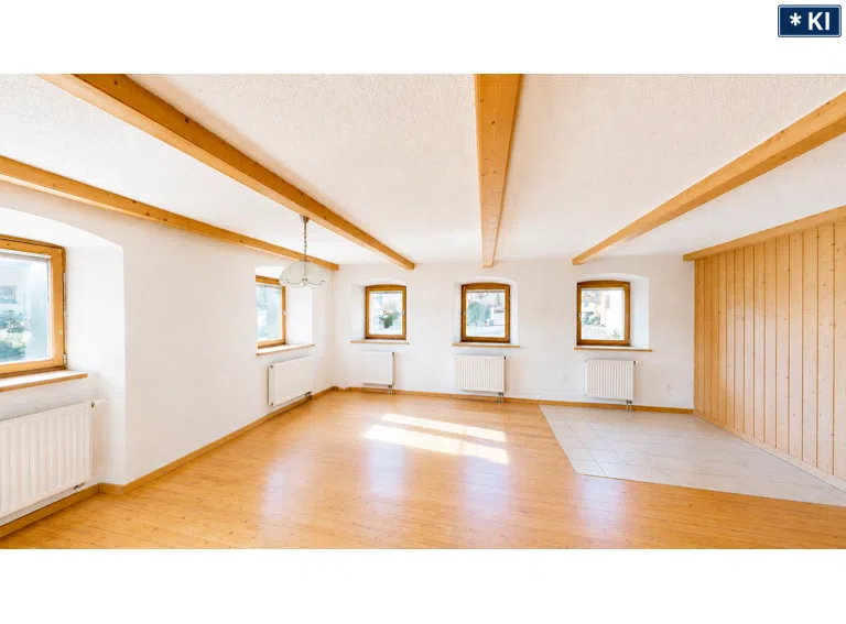 Wohnzimmer Altbau - virtuelle Entmöblierung