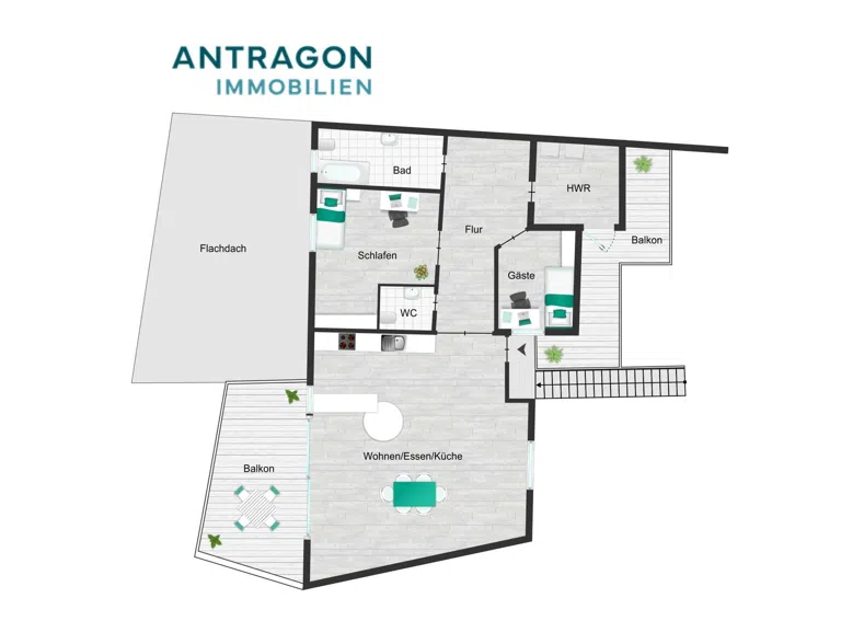 Grundriss Wohnung über Lager