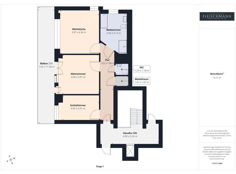 Grundriss Wohnung 2. OG
