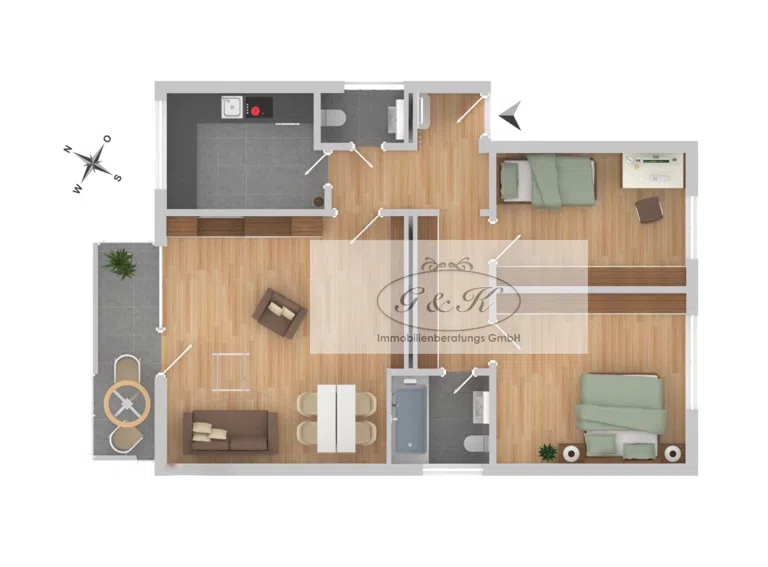 Wohnungsgrundriss EG + OG
