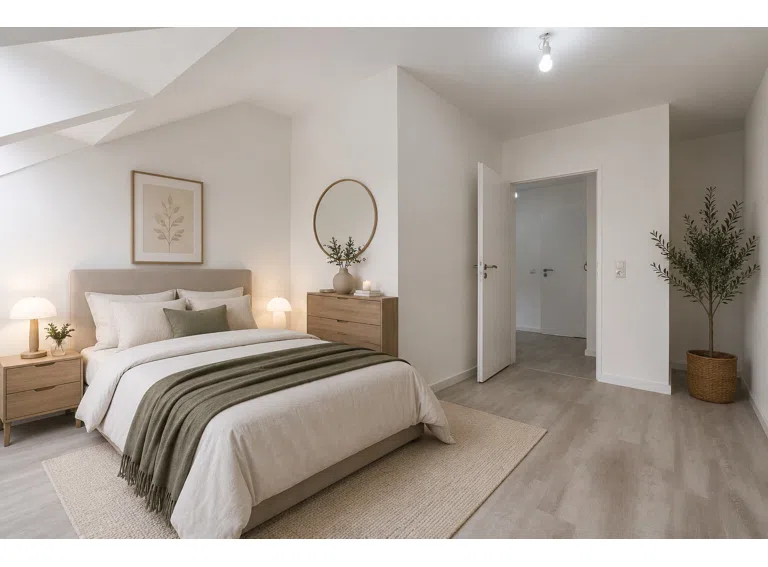 Teilweise virtuell möbliert - Schlafzimmer