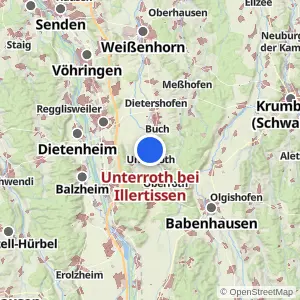 Kartenvorschau Unterroth bei Illertissen