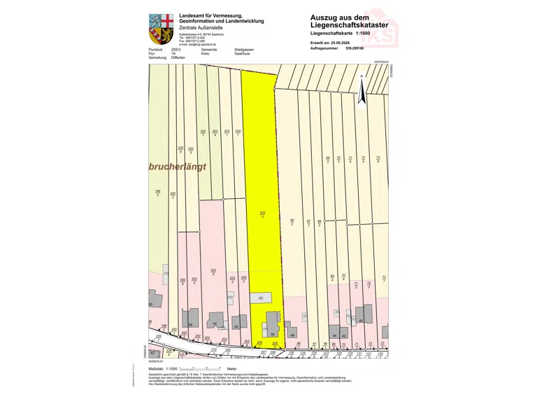 Katasterkarte Friedrichweiler Forsthausstraße 50