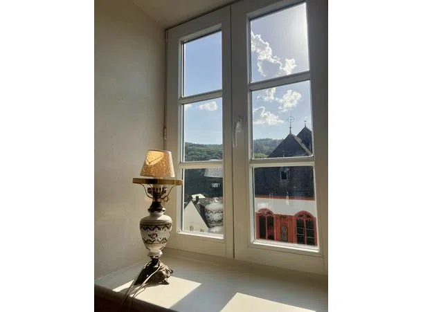 Blick d. Fenster