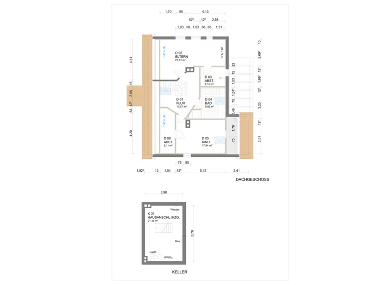 Grundriss DG und KG neu1