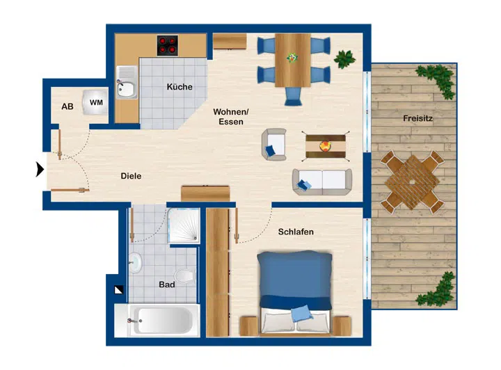 Grundriss Wohnung 12