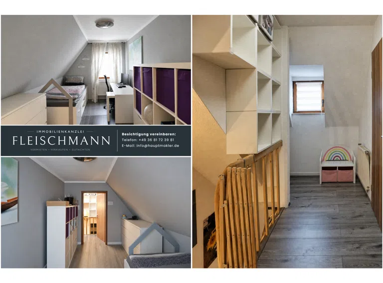 Kinderzimmer und Flur im Dachgeschoss